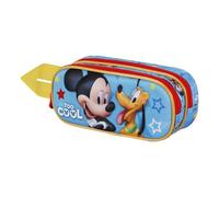 Disney Mickey Mouse PAL-Estuche Portatodo 3D Doble, Azul, 22 x 9,5 cm