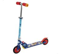 Disney Mickey Mouse Patinete Plegable 2 Ruedas máx. 50 kg + 5 años, Base Antideslizante, 65x30x75-82 cm, Materiales, Ruedas antipinchazos, Freno Trasero, Manillar Ajustable en Altura (77773)
