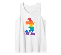 Disney Mickey Mouse Pride Classic Pose Rainbow Icon Fill Camiseta sin Mangas, Hombre, Blanco, S