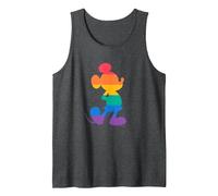 Disney Mickey Mouse Pride Classic Pose Rainbow Icon Fill Camiseta sin Mangas, Hombre, Jaspeado Oscuro, M