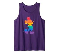 Disney Mickey Mouse Pride Classic Pose Rainbow Icon Fill Camiseta sin Mangas, Hombre, Morado, L