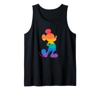 Disney Mickey Mouse Pride Classic Pose Rainbow Icon Fill Camiseta sin Mangas, Hombre, Negro, XL