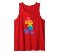 Disney Mickey Mouse Pride Classic Pose Rainbow Icon Fill Camiseta sin Mangas, Hombre, Rojo, M