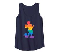 Disney Mickey Mouse Pride Classic Pose Rainbow Icon Fill Camiseta sin Mangas, Mujer, Azul Marino, M