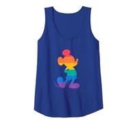 Disney Mickey Mouse Pride Classic Pose Rainbow Icon Fill Camiseta sin Mangas, Mujer, Azul Real, M