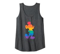 Disney Mickey Mouse Pride Classic Pose Rainbow Icon Fill Camiseta sin Mangas, Mujer, Jaspeado Oscuro, XXL
