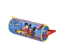 Disney Mickey Mouse Racers-Estuche Portatodo Cilíndrico, Azul, 22 x 9 cm