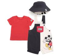 Disney Mickey Mouse reciιn nacido bebι niρos francιs Terry mono corto camiseta y sombrero de sol cubo conjunto de 3 piezas 0-3 meses