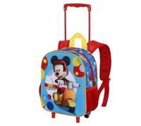 Disney Mickey Mouse Scooter-Mochila 3D con Ruedas Pequeña, Azul, 26 x 34 cm, Capacidad 7 L