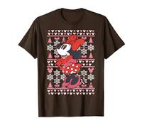 Disney Mickey Mouse Season's Greetings Navidad Camiseta, Hombre, Marrón, S