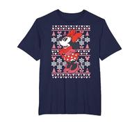 Disney Mickey Mouse Season's Greetings Navidad Camiseta, Hombre tallas grandes, Azul Marino, 6X Alto
