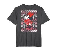 Disney Mickey Mouse Season's Greetings Navidad Camiseta, Hombre tallas grandes, Jaspeado Oscuro, 6X Alto