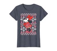 Disney Mickey Mouse Season's Greetings Navidad Camiseta, Mujer, Azul Jaspeado, 3XL