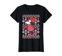 Disney Mickey Mouse Season's Greetings Navidad Camiseta, Mujer, Negro, M