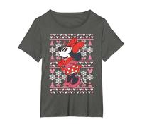 Disney Mickey Mouse Season's Greetings Navidad Camiseta, Mujer tallas grandes, Asfalto, 6XL Grande
