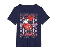 Disney Mickey Mouse Season's Greetings Navidad Camiseta, Mujer tallas grandes, Azul Marino, 6XL Grande