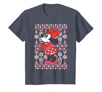 Disney Mickey Mouse Season's Greetings Navidad Camiseta, Niños, Azul Jaspeado, 4 años