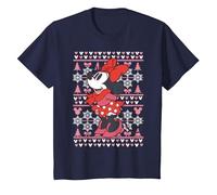 Disney Mickey Mouse Season's Greetings Navidad Camiseta, Niños, Azul Marino, 8 años