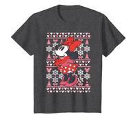 Disney Mickey Mouse Season's Greetings Navidad Camiseta, Niños, Jaspeado Oscuro, 6 años