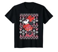 Disney Mickey Mouse Season's Greetings Navidad Camiseta, Niños, Negro, 12 años