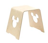 Disney Mickey Mouse Silla taburete infantil de madera curvada con chapa de abedul, acabado natural, 52 x 40,5 x 45 cm (ancho x profundo x alto)