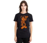 Disney Mickey Mouse Skeleton Camiseta de Mujer, Negro, XL