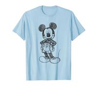 Disney Mickey Mouse Sketch Camiseta, Hombre, Azul Bebé, L