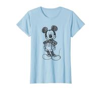 Disney Mickey Mouse Sketch Camiseta, Mujer, Azul Bebé, L