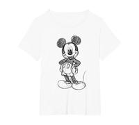 Disney Mickey Mouse Sketch Camiseta, Mujer tallas grandes, Blanco, 1XL Grande