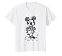 Disney Mickey Mouse Sketch Camiseta, Niños, Blanco, 10 años