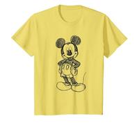 Disney Mickey Mouse Sketch Camiseta, Niños, Limón, 10 años