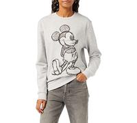 Disney Mickey Mouse Sketch Sudadera, Gris, 36 para Mujer