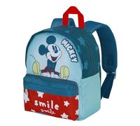 Disney Mochila preescolar Mickey Mouse Smile Joy 22 x 27 cm Capacidad 5 L Azul
