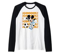 Disney Mickey Mouse Soccer "GOOOOL!" Blue Team Sports Goal Camiseta Manga Raglan