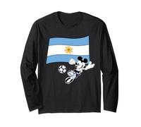 Disney Mickey Mouse Soccer Player Argentina Flag Sports Team Manga Larga