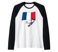 Disney Mickey Mouse Soccer Player France Flag Sports Team Camiseta Manga Raglan