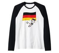 Disney Mickey Mouse Soccer Player Germany Flag Sports Team Camiseta Manga Raglan