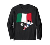 Disney Mickey Mouse Soccer Player Italy Flag Sports Team Manga Larga