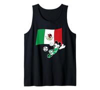 Disney Mickey Mouse Soccer Player Mexico Flag Sports Team Camiseta sin Mangas