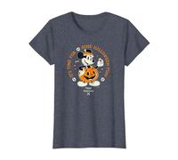 Disney Mickey Mouse Time for Halloween Fun Pumpkin Costume Camiseta, Mujer, Azul Jaspeado, XS