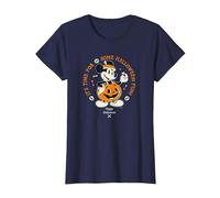 Disney Mickey Mouse Time for Halloween Fun Pumpkin Costume Camiseta, Mujer, Azul Marino, S