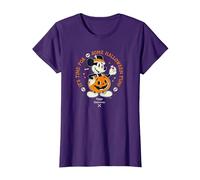 Disney Mickey Mouse Time for Halloween Fun Pumpkin Costume Camiseta, Mujer, Morado, S