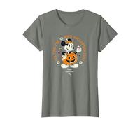 Disney Mickey Mouse Time for Halloween Fun Pumpkin Costume Camiseta, Mujer, Verde militar jaspeado, L