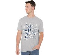 Disney Mickey Mouse Vintage Merry, Bright and Tied Up in Lights T Shirt, Athletic Heather Camiseta, Gris, 4XL Unisex Adulto