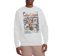 Disney Mickey Mouse Vintage Poster Christmas Good Deed Sweatshirt, White Sudadera, Blanco, XXL Unisex Adulto