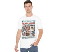 Disney Mickey Mouse Vintage Poster Christmas Good Deed T Shirt, White Camiseta, Blanco, M Unisex Adulto