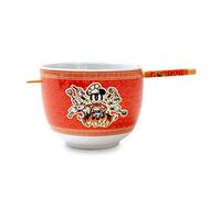 Disney Mickey Mouse Wild Wok - Vajilla de cerámica | Incluye cuenco de fideos ramen de 20 onzas y palillos de madera