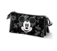 Disney Mickey Mouse Year-Estuche Portatodo Triple, Negro, 23 x 11 cm