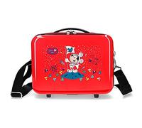Disney Mickey on the Moon Neceser Adaptable con Bandolera Rojo 29x21x15 cms Rígido ABS 9,14L