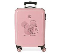 Disney Mickey Outline Maleta de cabina Rosa 38x55x20 cms Rígida ABS Cierre de combinación lateral 34L 2 kgs 4 Ruedas dobles Equipaje de Mano